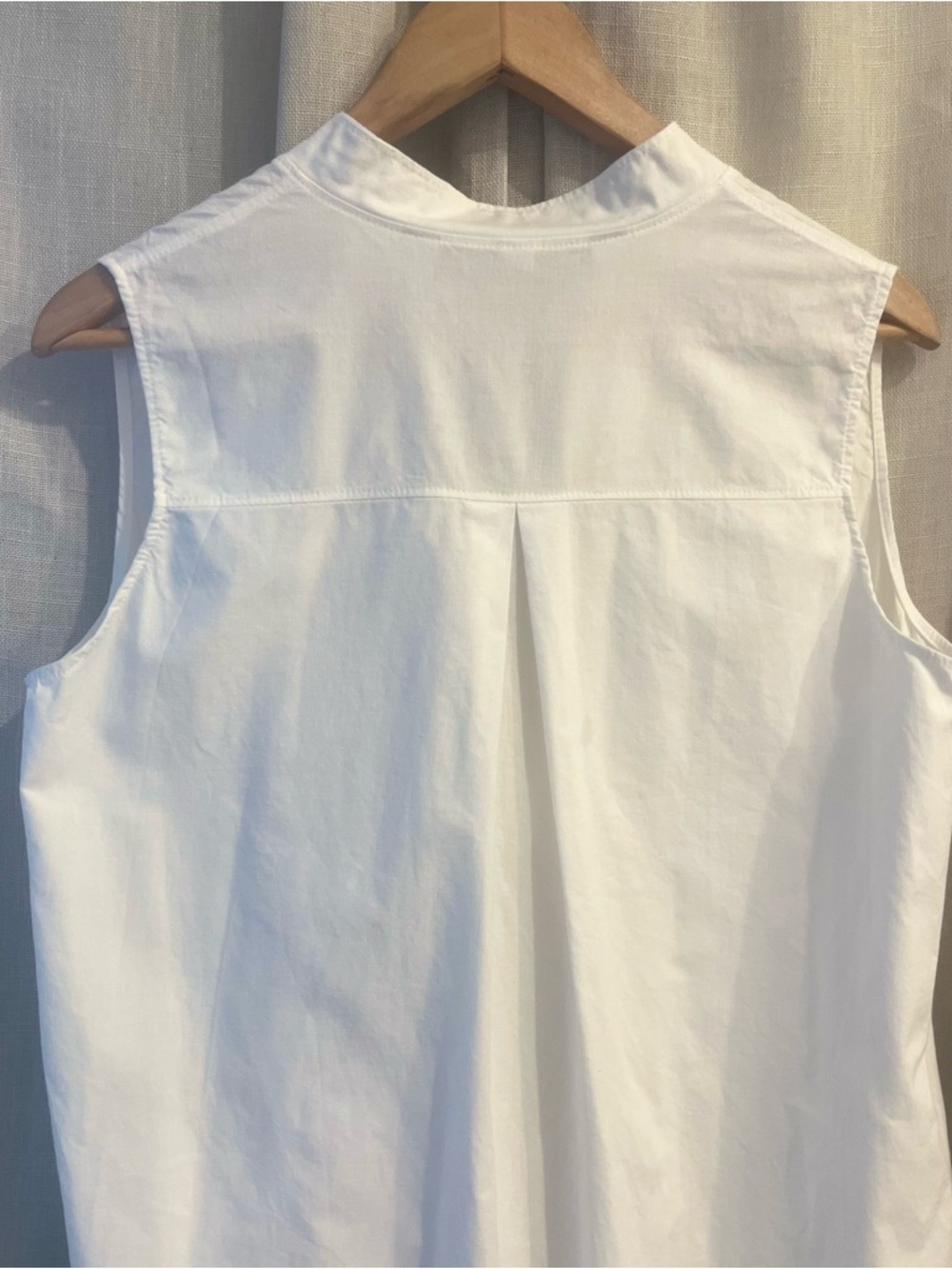 White Cotton Tunic Sleeveless Red Land Cotton Size L Pockets Capsule Wardrobe - Picture 5 of 9